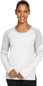 ADIDAS PERFORMER C-UP Long Sleeve Climalite Womens Pullover Vapor Gray/Silver LG