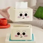 Beige Napkin Box Plastic Tissue Storage Container Cartoon Tissue Box for Home