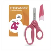 New Fiskars Blunt-tip 5" Kids Scissors with Safety Edge Blade Pink Eraser Sheath