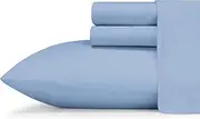 Eddie Bauer | Solid Collection| 4-Piece Jersey Knit Sheet Set - Breathable Bedding, Ultra-Soft and Stretchy for Comfort, Queen, Blue