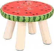 Footstools Pedal Stool Leisure Stool Upholstered Ottoman Round Home Simple Fashion Small Chair Stool 4 Wooden Legs Removable Linen Cover