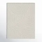 Hand-Tufted Wool Rug – Ivory Minimalist with Subtle Arch & Curve Texture