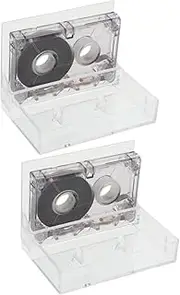 IMIKEYA 2pcs Mini Blank Cassette Tapes Interview Machines Clear Recording Portable Cassette Tape 60 Minute for Music Speech Projects
