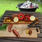 6Pcs Extendable Barbecue Skewer Marshmallows Roasting Stick Fruit