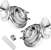 Yourkar 2 PCS Loud Car Horn, 12V Waterproof Snail Electric Horn, 300DB High Tone Horns Replaces for Cars, SUVs, Trucks, Motorcycles, Electric Cars, Universal Car Accessories (Silver)