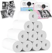10 Rolls Print Camera Refill, Kids Camera Instant Print Refill Paper-Photo Printer (White)