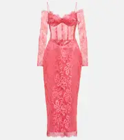 [Rasario] Rasario Corset lace midi dress AU 6 pink