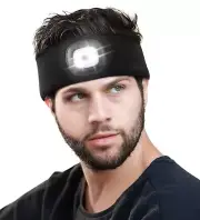 Headband with The Light, Cool Gadgets Gifts for Sports, Lighted Sweatband- 3 ...