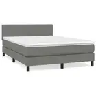 Bed Frame with Mattress Set Fabric Kids Guest Teen Bedroom Grey Size DOUBLE