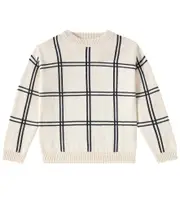 [Bonpoint] Bonpoint Erwin checked wool and cotton sweater Y 14 white