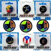 6 Puerto Rico Pins Buttons Acrylic Pin Badge Emblem Enameled Clip