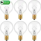 6 Pack 40 Watt G50 Light Bulbs for Full-Size Scentsy Warmers,G16.5 Globe E12 Inc