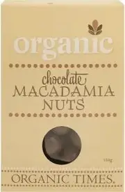 Organic Times Milk Chocolate Macadamia Nuts 150g