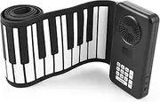Mingzhe 88 Key Portable Electronic Piano - Foldable Handroll Environmental Silicone Keyboard Without Speaker for Home Practice, Travel, and Beginners