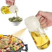 Tipzen 16oz Olive Oil Dispenser Bottle for Kitchen - 2 in 1 Oil Dispenser and Oil Sprayer for Cooking, Air Fryer, Salad, BPA-Free 470ml Olive Oil Sprayer White