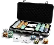 Monte Carlo 300 Chip Poker Set - Black Case - 14g Poker Chips - 2 x Official Jacks Pro Cards
