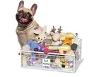Dog Toy Bin Toy Basket Metal Storage Box with Handles Dog Organizer Chew-Proof
