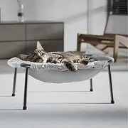 POMESEA Sink in Elevated Cat Bed Hammock with Dual Sided Cover Glow in The Dark Fabric All Season Use Machine Washable Tool Free Easy Assembly for Indoor Outdoor Cats