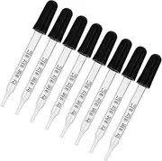 ULTECHNOVO 20pcs Glass Dropper 1ml Straight Head Pipette Scale Measurement Dishwasher Safe for Lab Chemistry