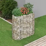 Raised Garden Bed, Elevated Planter Box Plant Container Gabion Galvanised Iron 120x50x100 cm