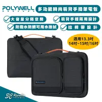 在飛比找Yahoo!奇摩拍賣優惠-POLYWELL 多功能時尚 單肩包 筆電包 電腦包 公事包