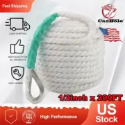 1/2"x200' Twisted Three Strand Anchor Yacht Marine Rope Dock Mooring Line Nylon