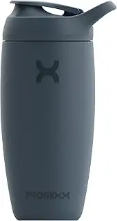 Promixx Pursuit Shaker Bottle Insulated Stainless Steel Water Bottle and Blender Cup, 550ml, Midnight Blue
