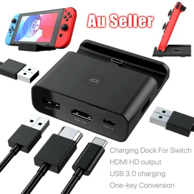 3-in-1 HDMI Type C USB3.0 PD Hub Adapter For Nintendo Switch To TV Converter AU