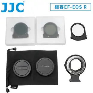 JJC佳能Canon副廠濾鏡插入式全電子鏡頭轉接環CA-EF_RF_K(可自動對焦;含CPL偏光鏡.VND減光鏡.UV濾鏡;相容原廠EF-EOS R)