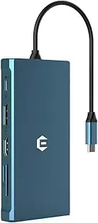 TOTU USB C Hub, 12 in 1 Type C Hub with Ethernet, 4K USB C to 2 HDMI, DP, 100W PD, 2 USB A 3.0, USB C 3.0, 2 USB 2.0, SD/TF Docking Station for XPS and Other USB-C Laptops