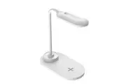LED desklamp with wireless charging, 3 brightness levels, dimmable, eye protection reading desk lamp for home office dormitory lamp(white)