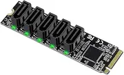 CY M.2 NGFF NVME M-Key PCI Express to SATA 3.0 6Gbps 5 Ports Adapter Converter Hard Drive Extension Card JMB585 2280