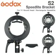 Godox S2 Speedlite Bracket for V1 Round Head/Rectangular Speedlite (Bowens Mount
