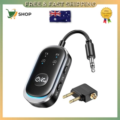 Bluetooth 5.3 Transmitter and Receiver 2 in 1, Airplane Bluetooth Adapter for Ai