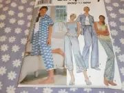 SIMPLICITY 9329 MISSES SLEEPWEAR PAJAMAS PANTS & TOPS PATTERN-UNCUT-6-16