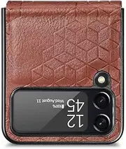 [Klapber] Fold Case for Samsung Galaxy Z Flip4 Phone Case for Galaxy Z Flip 4 Premium Leather Case [3D Cropping] with Kickstand Anti-Collision TPU Silicone Cover for Samsung Z Flip4, T3