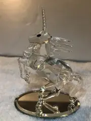 Unicorn Rearing Hand Blown Glass Crystal Fig. Crystallites Fraumwelt Collection