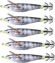 Fishing Lure Bait 5 Pcs Luminous Fishing Bait Fishing Squid Jig Hook Octopus Cuttlefish Shrimp Jigging Bait for Night Fishing Fishing Tackle
