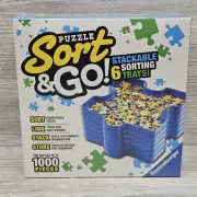 Ravensburger Puzzle Sort & Go 6 Stackable Sorting Trays Holds 1000 Pieces Blue