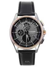 Citizen Attesa Radio-Controlled Leather Strap Grey Dial Eco-Drive BY1004-17X 100M Men's Watch