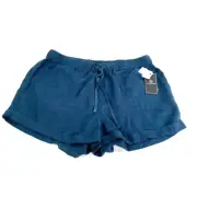 Volcom Shorts Women's Medium Blue Sunday Strut Casual Elastic Waist Short NWT