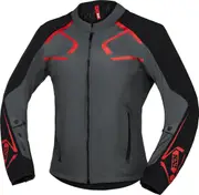 IXS Moto Dynamic Motorcycle Textile Jacket, grey-red, Size M for Men Grey Red