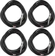 Seismic Audio - QRW15 (4 Pack) - 15 Foot Raw Wire to 1/4" Speaker Cable - 16 Guage - PA/DJ/Home Audio