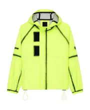 Tag effect clown printed hooded windbreaker IT46 Light lemon yellow