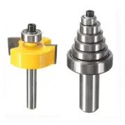 1/2 Inch 1/4 Inch Shank Rabbeting Router Bit with Bearings Set Multiple Depth