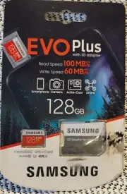 EVO Plus With SD Adapter Samsung 128GB MicroSDXC UHS-I Card 4K