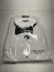 Milani French Cuff Tuxedo Shirt Laydown Point Collar Regular SIZE 20 New