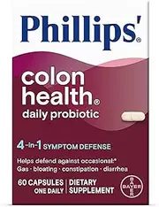 Phillips Colon Health - Probiotics Capsules - Helps Defend Occasional Gas, Bloating, Constipation, & Diarrhea - 60Count