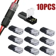 10Pcs 2pin Pluggable Wire Connector Quick Splice Electrical Cable Crimp Terminal