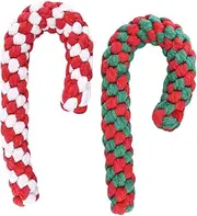 Christmas Stocking Toy，2 Pack Christmas Dog Rope Toy Gift Set Candy Cane Rope Toy Cotton Chew Toy for Puppy Medium and Largr Dogs Teething Cleaning and Training